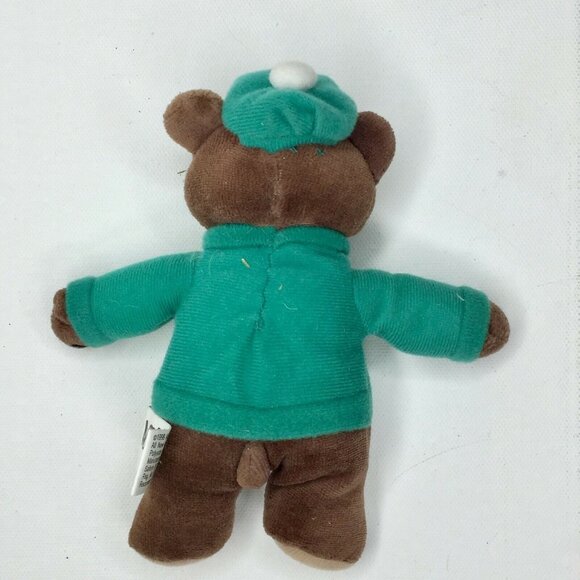 A&W Root Beer 7" Brown Bear Plush Green Sweater Hat Stuffed Animal Plushie - Picture 4 of 7